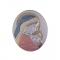 Ασημένια Καθολική Εικόνα Ευλογημένη Μητέρα Οβάλ Μπλε - Ανοιχτό Κόκκινο 16x19.3 Καφέ