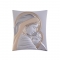 Ασημένια Καθολική Εικόνα Ευλογημένη Μητέρα Τετράγωνη Ασημί - Χρυσό 4x5.3 Λευκό