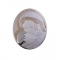 Ασημένια Καθολική Εικόνα Μητέρα της Αγάπης Οβάλ Ασημί - Χρυσό 8.6x10.6 Λευκό