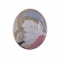 Ασημένια Καθολική Εικόνα Μητέρα της Αγάπης Οβάλ Μπλε - Ανοιχτό Κόκκινο 8.6x10.6 Καφέ