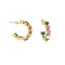 Κρίκοι με λευκές καρδούλες ζιργκόν, από επιχρυσωμένο ανοξείδωτο ατσάλι, της  Excite Fashion Jewellery. E-YH1766A-G-65