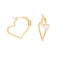 Σκουλαρίκια  καρδιά  με λευκό ζιργκόν από επιχρυσωμένο ανοξείδωτο ατσάλι, της Excite Fashion Jewellery. E-YH335-G-71