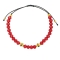 Bραχιόλι με κόκκινες χάνδρες, και χρυσές ροδέλες  με πολύχρωμα κρυσταλλάκια από την Excite Fashion Jewellery. B-1427-05-11-49