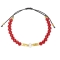 Χειροποίητο βραχιόλι με κόκκινες χάνδρες, περλίτσα και χρυσά κυβάκια από την Excite Fashion Jewellery. B-1429-05-11-45