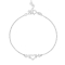 βραχιόλι επιπλατινωμένο ασήμι 925, ΜΟΜ  με καρδιά, στολισμένη με λευκά ζιργκόν,  από την Excite Fashion Jewellery. B-62-AS-S-8