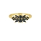 Δαχτυλίδι από επιχρυσωμένο ασήμι 925,  στολισμένο με μαύρα ζιργκόν, από την Excite Fashion Jewellery. D-4-G-95