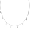Κολιέ από επιπλατινωμένο ασήμι 925,  με λευκά κρεμαστά παραλληλόγραμμα  ζιργκόν της Excite Fashion Jewellery. K-2-S-125