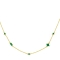 Κομψό κολιέ  Excite fashion Jewellery, με τετράγωνα και στρογγυλά πράσινα ζιργκόν από επιχρυσωμένο ασήμι 925. K-6-3-G-14
