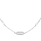 Κολιέ ΜΟΜ με λευκά ζιργκόν ,και περλίτσες, από επιπλατινωμένο ανοξείδωτο ατσάλι  της Excite Fashion Jewellery. N-010-S-6