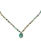 Κολιέ από επιπλατινωμένο ανοξείδωτο ατσάλι, μοτίφ με μεταλλικό στοιχείο, πράσινες πέτρες,  και μεταλλικές χάντρες, της Excite Fashion Jewellery. N-1558A-P-85