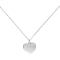 Κολιέ καρδιά, ανάγλυφη, ασύμμετρη , από επιπλατινωμένο ανοξείδωτο  ατσάλι, της Excite Fashion Jewellery. N-765-S-55