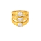 Φαρδύ δαχτυλίδι, διάτρητο, από επιχρυσωμένο ανοξείδωτο ατσάλι,  με λευκά ζιργκόν,  της Excite Fashion Jewellery. R-2307024-G-65