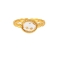 Δαχτυλίδι από επιχρυσωμένο ανοξείδωτο ατσάλι, με λευκή πέτρα, και στριφτή γάμπα, της Excite Fashion Jewellery. R001-G-6