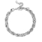 Βραχιόλι αλυσίδα από επιπλατινωμένο ανοξείδωτο ατσάλι, με πλεκτούς διαμανταρισμένους κρίκους της Excite Fashion Jewellery. B-1754-03-5