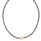 Κολιέ χειροποίητο, επίχρυσο μοτιφ ματάκι με λευκό σμάλτο και roz gold χάνδρες της Excite Fashion Jewellery. K-1432-07-13-66