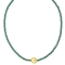 Κολιέ χειροποίητο, επίχρυσο μοτιφ ματάκι με λευκό σμάλτο και πράσινες χάνδρες της Excite Fashion Jewellery. K-1432-07-14-66