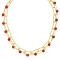 Κολιέ διπλό από επιχρυσωμένο ανοξείδωτο ατσάλι (δεν μαυρίζει), αλυσίδα με διαμανταρισμένους κρίκους και κεραμιδί πέτρες, της Excite Fashion Jewellery. K-1722-01-35-115