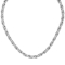 Χειροποίητο κολιέ, αλυσίδα  με οβάλ διαμανταρισμένους πλεκτούς  κρίκους, από  ανοξείδωτο επιπλατινωμένο ατσάλι (δεν μαυρίζει), της Excite Fashion Jewellery. K-1771-03-105
