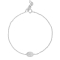 Βραχιόλι  από επιπλατινωμένο ασήμι 925, οβάλ  μοτίφ με λευκό ζιργκόν  της Excite Fashion Jewellery. B-19-S