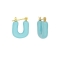Κρικάκια, με γαλάζιο  σμάλτο, από ανοξείδωτο (δεν μαυρίζει) επιχρυσωμένο ατσάλι, της Excite Fashion Jewellery. E-1014A-BLUE