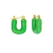 Κρικάκια, με πράσινο σμάλτο, από ανοξείδωτο (δεν μαυρίζει) επιχρυσωμένο ατσάλι, της Excite Fashion Jewellery. E-1014A-GREEN