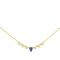 Κομψό κολιέ με μπλε σταγόνα και λευκά  ζιργκόν, από επιχρυσωμένο  ασήμι 925 της Excite Fashion Jewellery. K-36-G