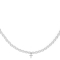 Κολιέ με πέρλες και  κρεμαστό μικρό σταυρό από επιπλατινωμένο ασήμι 925 της Excite Fashion Jewellery. K-41-S