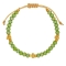 Bραχιόλι  μακραμέ, με πράσινες γυάλινες χάνδρες στολισμένο με ανάγλυφες ροδέλες και κυβάκια από την Excite Fashion Jewellery.  B-1421-01-04-5