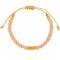 Bραχιόλι μακραμέ με nude γυάλινες χάνδρες στολισμένο με ανάγλυφες ροδέλες και χρυσές μπίλιες από την Excite Fashion Jewellery.  B-1422-01-02-5
