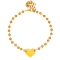 Βραχιόλι της Excite Fashion Jewellery, επίχρυση καρδιά δεμένη με μελί  κρυσταλλάκια, σε αλυσίδα από ανοξείδωτο ατσάλι. B-1800-04