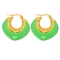 Κρίκοι, από επιχρυσωμένο ανοξείδωτο (δεν μαυρίζει)  ατσάλι, με πράσινο σμάλτο, της Excite Fashion Jewellery. E-1196A-GREEN-69