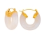 Λευκοί μπούλ κρίκοι από επιχρυσωμένο ανοξείδωτο ατσάλι της Excite Fashion Jewellery.  E-2841-MILKY