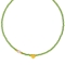 Χειροποίητο κολιέ, επίχρυση καρδιά με μαργαριτάρι και πράσινες γυάλινες χάνδρες, της Excite Fashion Jewellery.  K-1425-07-04-77