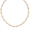 Χειροποίητο διπλό κολιέ,  ροζάριο με περλέ πλακέ πέτρες, αλυσίδα με χρυσές χάντρες, από επιχρυσωμένο  ανοξείδωτο ατσάλι (δεν μαυρίζει),  της Excite Fashion Jewellery. K-1750-01-14
