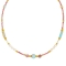 Kολιέ με πέρλες και χάντρες, ροζ, τιρκουάζ,  λευκό και χρυσό, από επιχρυσωμένο ανοξείδωτο ατσάλι της  Excite fashion jewellery. N-934-G-99