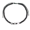 Ανδρικό βραχιόλι  μακραμέ της Excite Fashion Jewellery, μαύρες χάντρες και ατσάλινοι ασημί σταυροί. BA-14-06