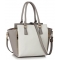Γυναικεία τσάντα Tote Zipper Bag LS00314A - Grey / White