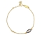 Βραχιόλι  Excite Fashion Jewellery οβάλ ματάκι με μπλέ και  λευκό ζιργκόν απο επιχρυσωμένο ασήμι 925.B-11-5-G-59
