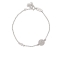 Βραχιόλι  Excite Fashion Jewellery με στρογγυλό στοιχείο και λευκά ζιργκόν απο επιπλατινωμένο ασήμι 925.B-5-AS-S-59