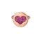 Δαχτυλίδι καρδιά με ροζ ζιργκόν από ασήμι 925 με ροζ επιχρύσωμα. D-0178-59-13-10