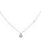 Necklace with round motif and white cubic zirconia made of platinum plated sterling silver.K-7-AS-S-81