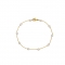 Χειροποίητο βραχιόλι Excite Fashion Jewellery  απο ατσάλι με επίχρυση αλυσίδα και ροζάριο με λευκές περλίτσες .B-1522-01-39
