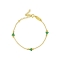 Βραχιόλι Excite Fashion Jewellery  από επιχρυσωμένο ασήμι 925,  με  σειρές από πράσινα ζιργκόν. B-18-AS-G-65    