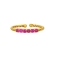 Δαχτυλίδι Excite Fashion Jewellery από επιχρυσωμένο ασήμι 925, στριφτό με κόκκινα  ζιργκόιν. D-27-KOKK-G-7