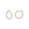 Σκουλαρίκια Excite Fashion Jewellery, επίχρυσοι ατσάλινοι κρίκοι με πέρλες. S-1579-01-4