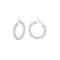 Σκουλαρίκια Excite Fashion Jewellery, ασημί ατσάλινοι κρίκοι με πέρλες.  S-1579-03-4