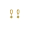 Κρικάκια Excite Fashion Jewellery με κρεμαστά  αστεράκια και  τιρκουάζ  ζιργκόν  από επιχρυσωμένο ασήμι 925. S-20-TYRK-G-75