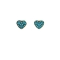 Σκουλαρίκια Excite fashion Jewellery καρδούλες με τιρκουάζ  ζιργκόν επιχρυσωμένο ασήμι 925,  S-36-TYR-G-46