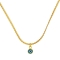 Κολιέ Excite fashion jewellery με γαλάζιο ματάκι και αλυσίδα, λεπτή, πλεχτή απο επιχρυσωμένο ατσάλι. K-1601-01-07-79