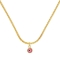 Κολιέ Excite fashion jewellery με ροζ ματάκι και αλυσίδα, λεπτή, πλεχτή απο επιχρυσωμένο ατσάλι.  K-1601-01-11-79